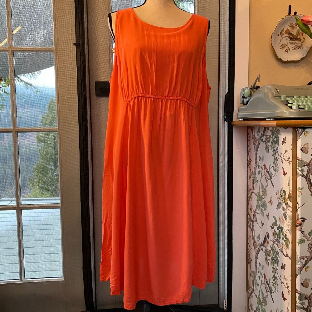 EUC Old Navy XXL Maternity Coral Sleeveless Empire-Waist Flowy Light Dress